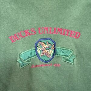 Vintage Ducks Unlimited Embroidered Crewneck Sweatshirt Size L Marathon Tag USA‎